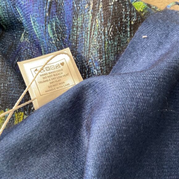 NWT Van Gogh inspired Scarf Shawl Wrap Women’s One size Fashion Apparel Blue - Picture 6 of 9